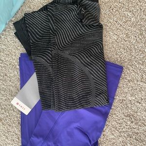 Lululemon swiftly illusion black swiftly short sleeve white